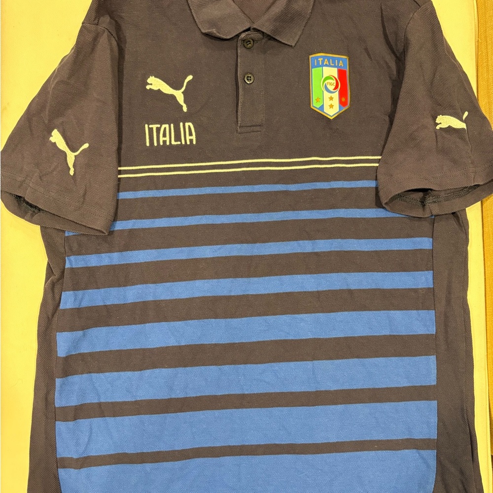 Italy Soccer Vintage Puma Polo Shirt Men’s Large Italia